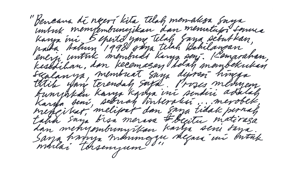 Sunaryo's Handwritten Quote